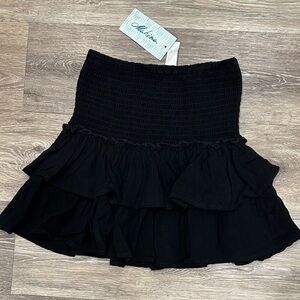 NWT Mahina Black Ruffle Mini Skirt